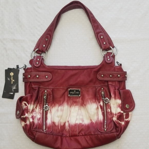 Angel Kiss Handbags - Angel Kiss handbag purse tye dye red ivory nwt